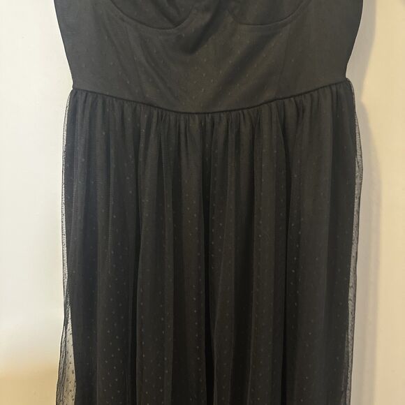 LULU'S SZ S Black For Love Mesh Tulle Tiered Ruffled Maxi Dress NEW Witchy Goth - Picture 6 of 16